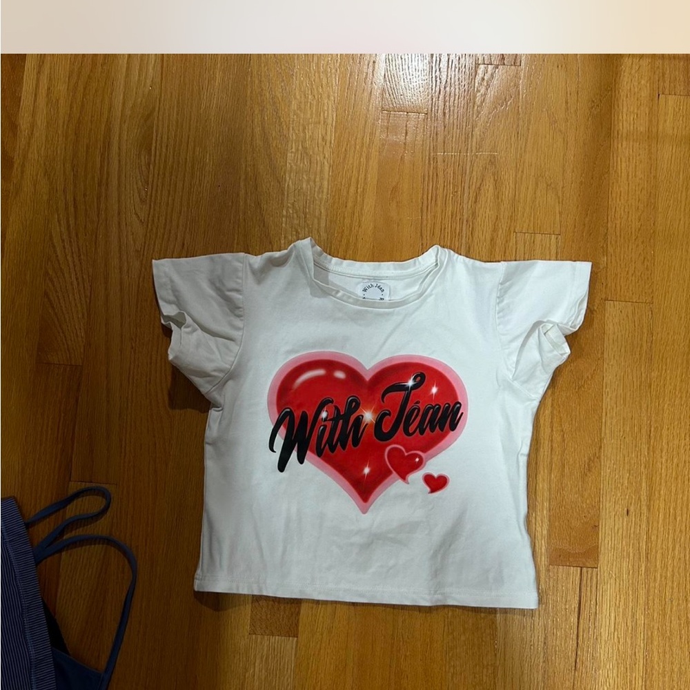 White With Jean Crop top